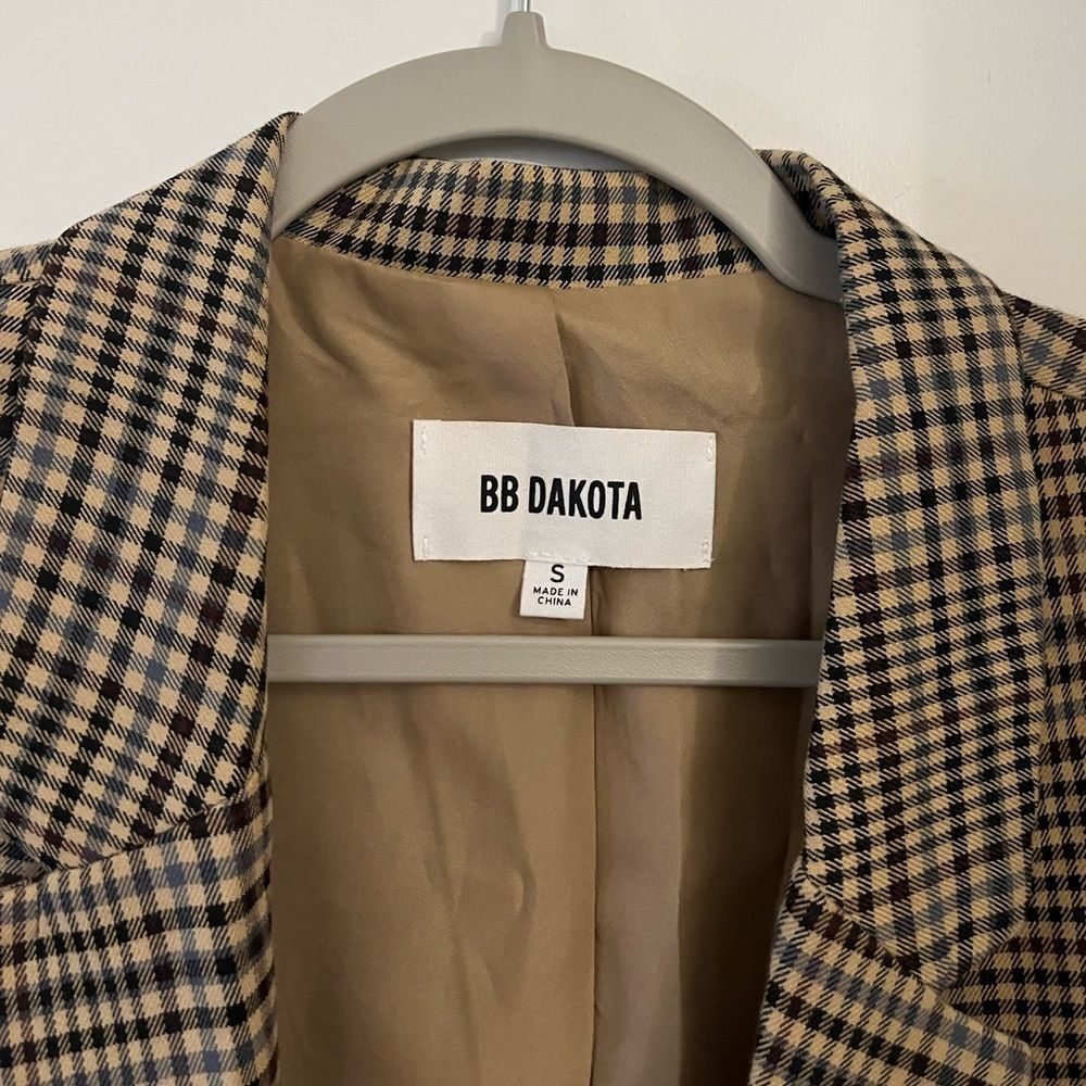 BB DAKOTA by Steve Madden Checking Up longline plaid blazer - Picture 5 of 8
